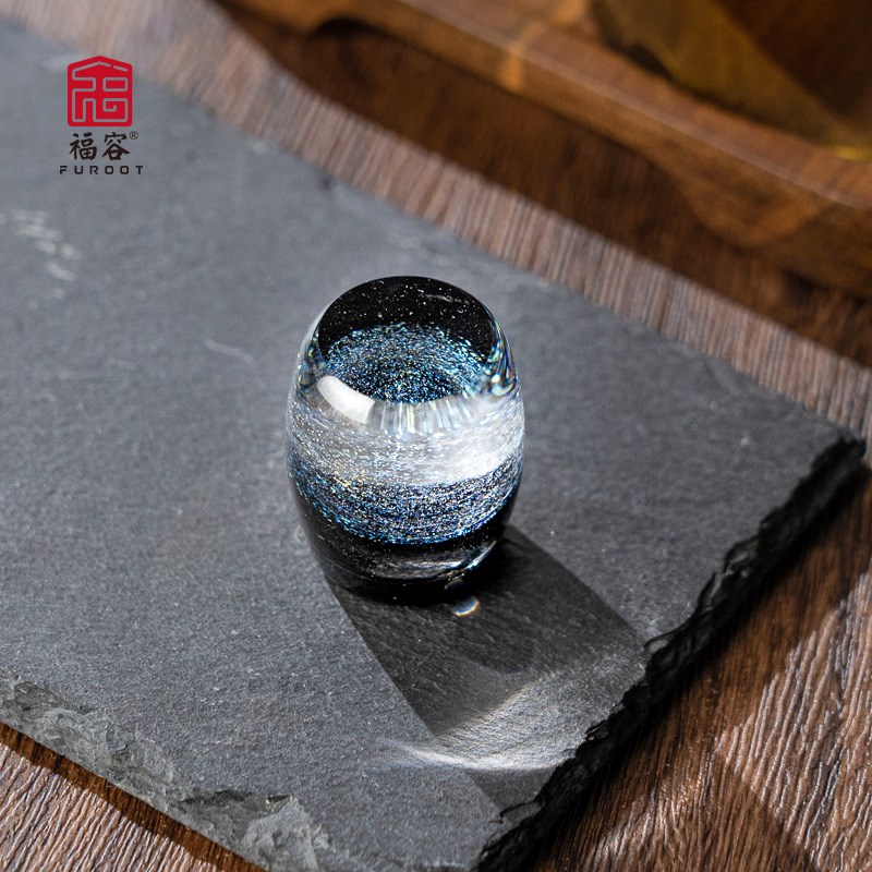 福容星空水晶玻璃盖置家用盖碗盖托茶垫耐热茶具摆件功夫茶道配件
