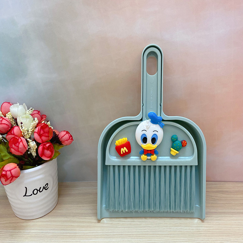 卡通家用桌面小扫把迷你簸箕键盘刷创意清洁工具塑料扫帚套装小号
