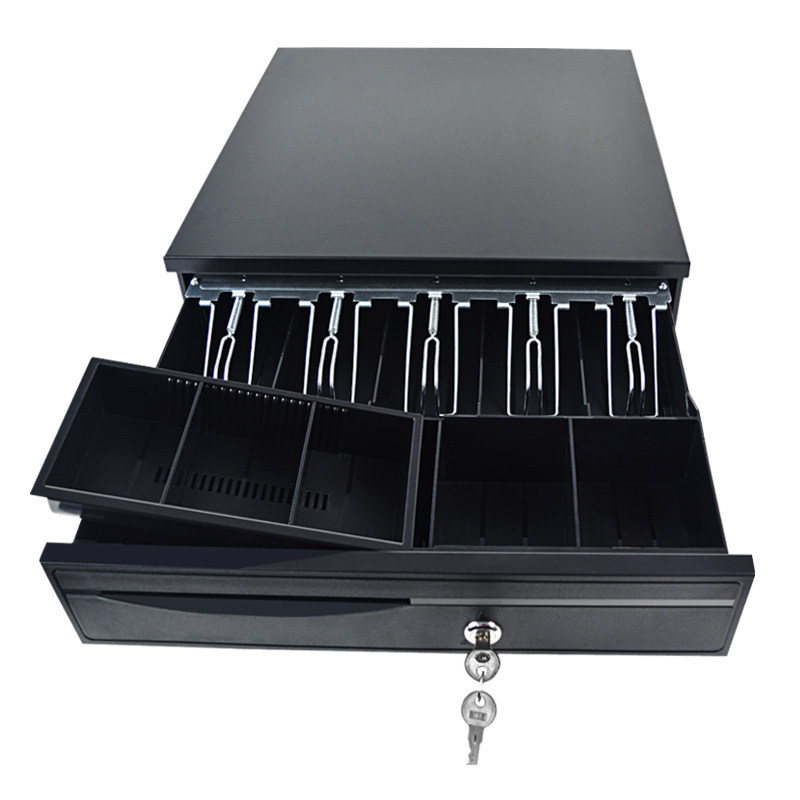 爱宝405五格三档收银钱箱盒收钱柜抽屉式超市可独立用收款机带锁