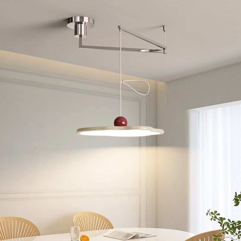 极简灯护眼飞碟摇臂餐桌客厅餐厅云朵吊灯奶油风饭厅吧台中山灯具,家装灯饰光源,餐厅吊灯,淘宝优惠券,粉丝福利购,淘宝优惠卷