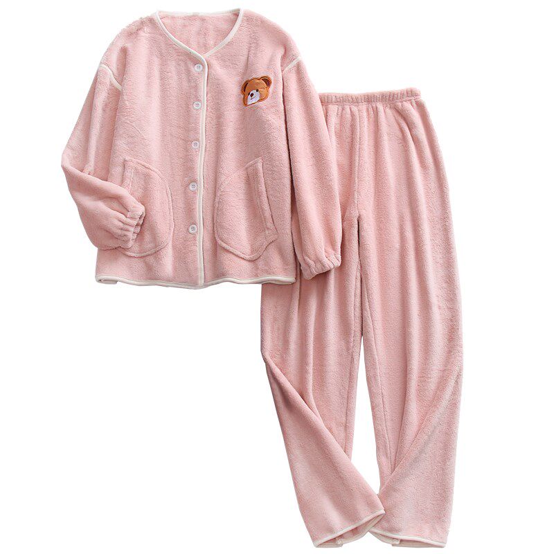 情侣睡衣女秋冬款珊瑚绒加厚保暖可爱卡通男士法兰绒宽松家居学生