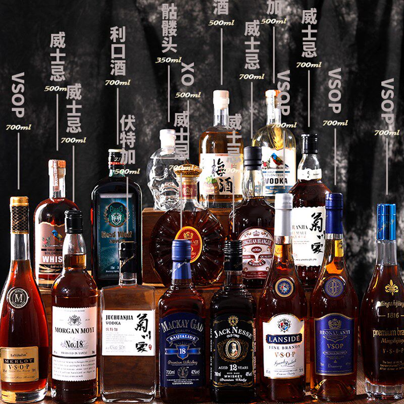 洋酒瓶装饰酒道具假酒样板间摆件真酒威士忌伏特加酒柜红酒摆设酒