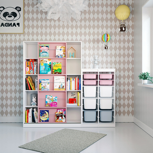 可比熊实木儿童书架宝宝绘本架幼儿园大容量玩具收纳柜书柜置物架