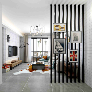 免打孔北欧简约屏风柱子隔断家用入户卫生间洗手台客餐厅玄关装饰