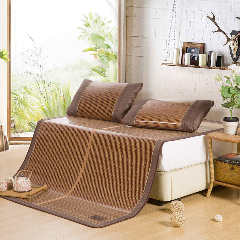 老席匠 凉席1.8m床竹席双面可折叠席子三件套夏季宿舍1.5藤席定制,床上用品,凉席/草席/麻席,淘宝优惠券,粉丝福利购,淘宝优惠卷