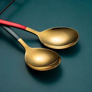 不锈钢勺子叉子套装家用餐具专人专用分餐用汤勺宝宝儿童吃饭小勺