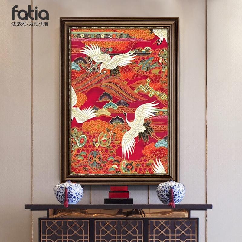 仙鹤飞升美式玄关装饰画入户对门挂画客厅沙发背景墙书房墙面壁画,家居饰品,现代装饰画,淘宝优惠券,粉丝福利购,淘宝优惠卷