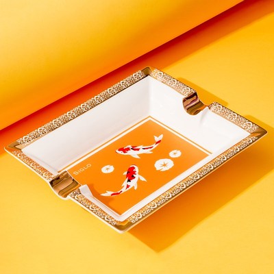 Siglo Koi Fish Ashtray世纪双人位陶瓷雪茄烟灰缸 锦鲤带来好运
