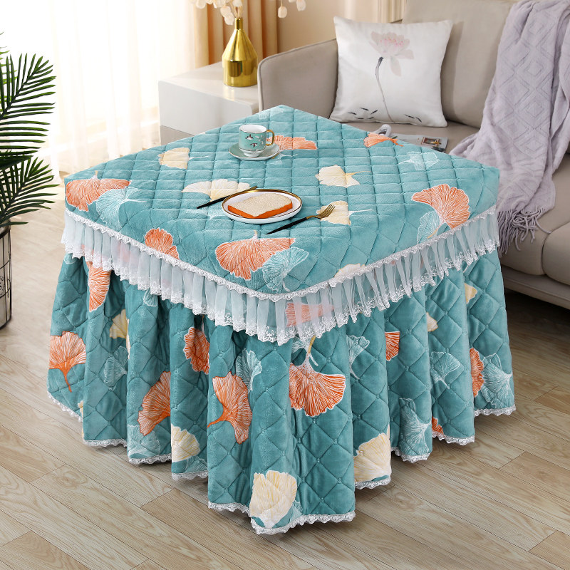 裙式烤火桌子罩套正方形新款加绒加厚夹棉取暖桌布罩烤火被电炉罩,居家布艺,烤火罩,淘宝优惠券,粉丝福利购,淘宝优惠卷