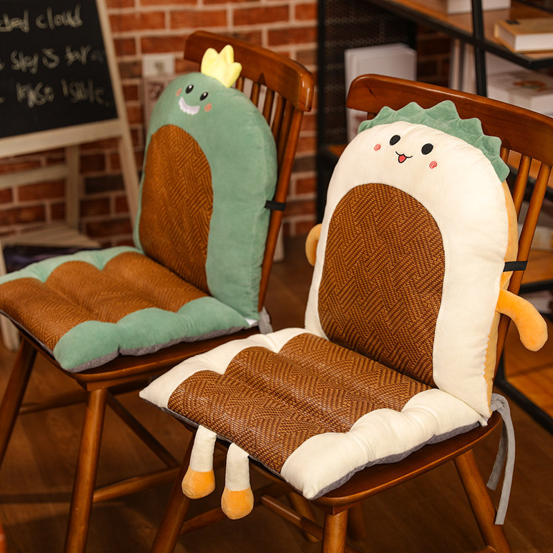 凉席靠垫坐垫一体办公室护腰靠枕久坐学生电脑椅沙发座垫靠枕夏季