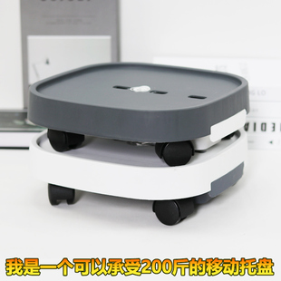 加厚万向轮花盆托盘可移动塑料接水滚轮底盘带抽屉可排水方形底座