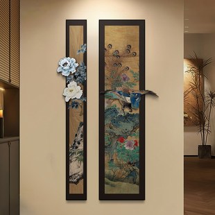 中古风大气玄关画高级感立体装 美学挂画 饰画走廊过道尽头壁画中式