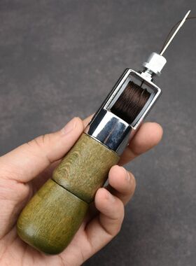 皮革手缝机 直钩锥子皮具手工缝线工具千枚通diy皮艺修鞋缝线器绿