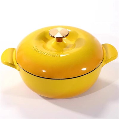 三厦黑底釉美味女王18厘米铸铁珐琅锅炖锅焖烧锅燃气灶烤箱通用