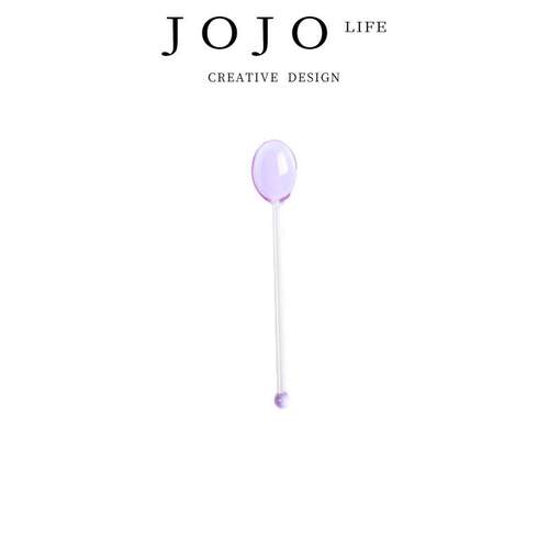 JOJOS L. PD.Nongfu.甜品勺彩色玻璃汤勺长柄咖啡搅拌勺  农啡