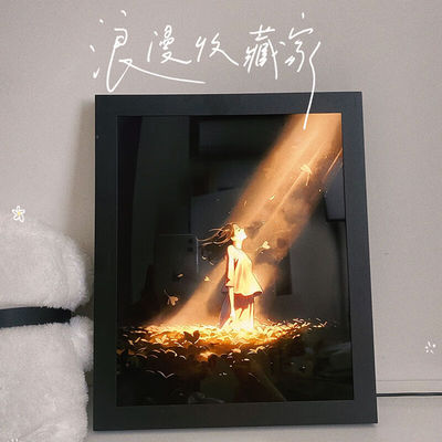 浅檬仰光少女希望充电小夜灯光画装饰气氛灯卧室房间朋友老师礼物