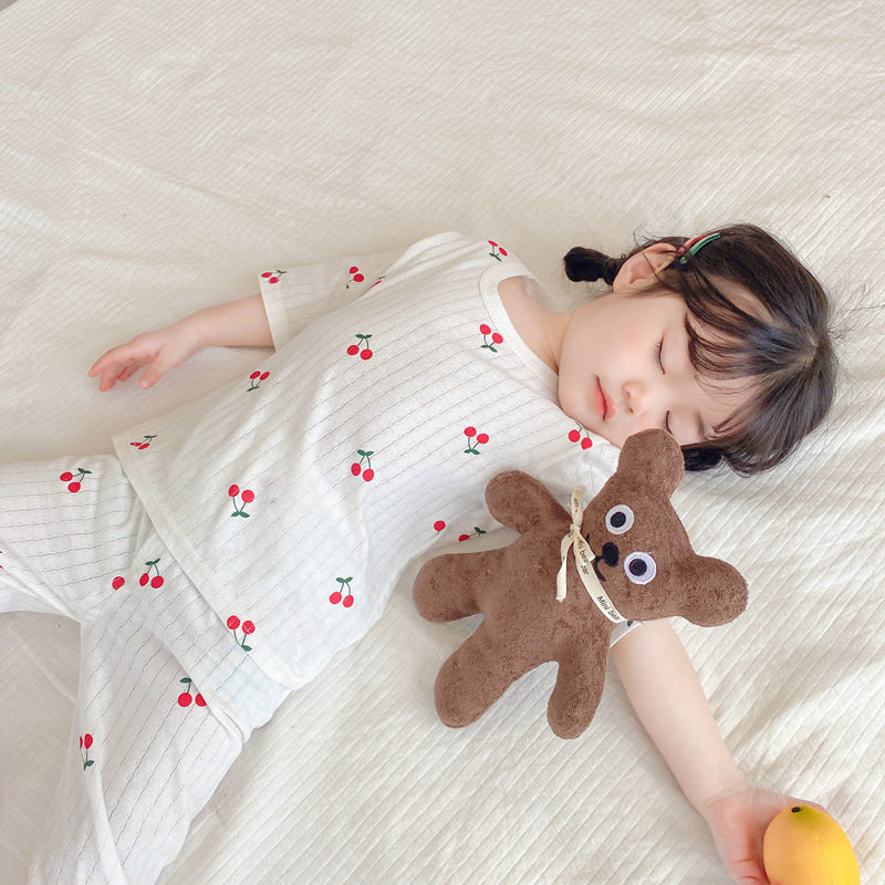 儿童夏季薄款家居服男女童七分袖宝宝睡衣套装小孩纯棉透气空调服,童装/婴儿装/亲子装,家居服套装,淘宝优惠券,粉丝福利购,淘宝优惠卷