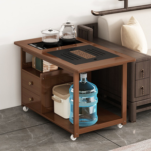边几可移动茶车客厅茶桌家用新中式茶几多功能茶台阳台带轮茶水柜