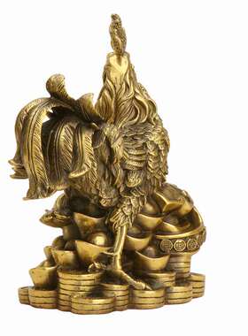 杨桐记 十二生肖鸡客厅办公摆件铜公鸡 铜鸡 如意鸡