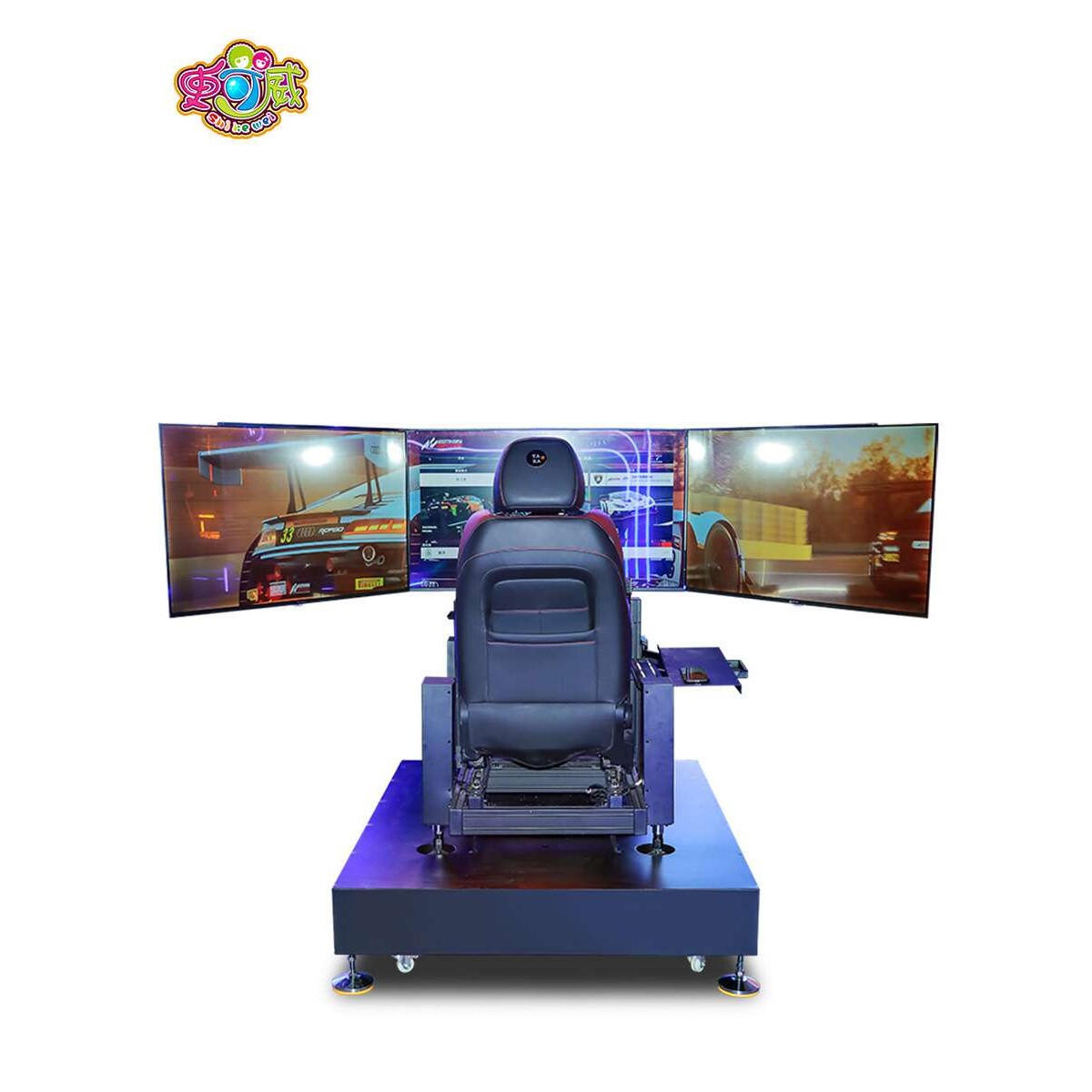 史可威赛车游戏机大型商用体感驾驶舱三屏四六轴拟真赛车模拟器