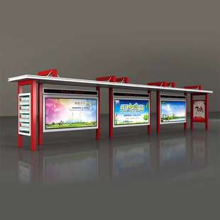 城镇公交站台站牌 户外新款简约智能公交候车亭 全彩屏复古候车亭