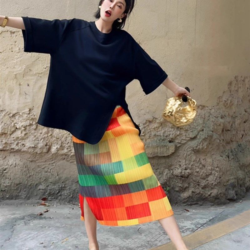 褶皱半身裙女春夏季高腰显瘦气质宽松百搭包臀褶皱半身裙子百褶裙,女装/女士精品,时尚防晒服,淘宝优惠券,粉丝福利购,淘宝优惠卷