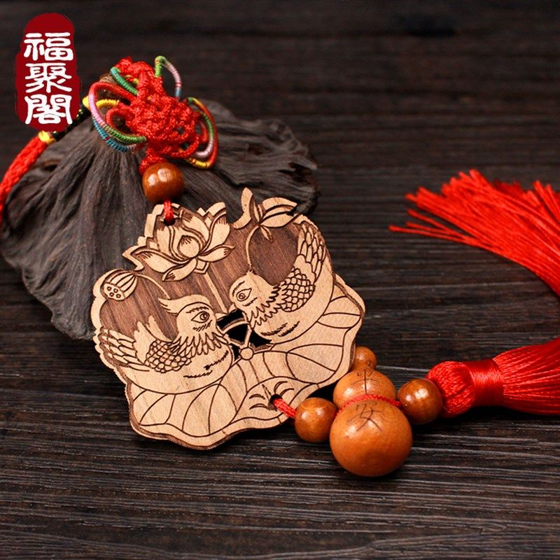 桃木动物造型摆设 卧室婚房装饰品 新古典艺术风格摆件 平安葫芦