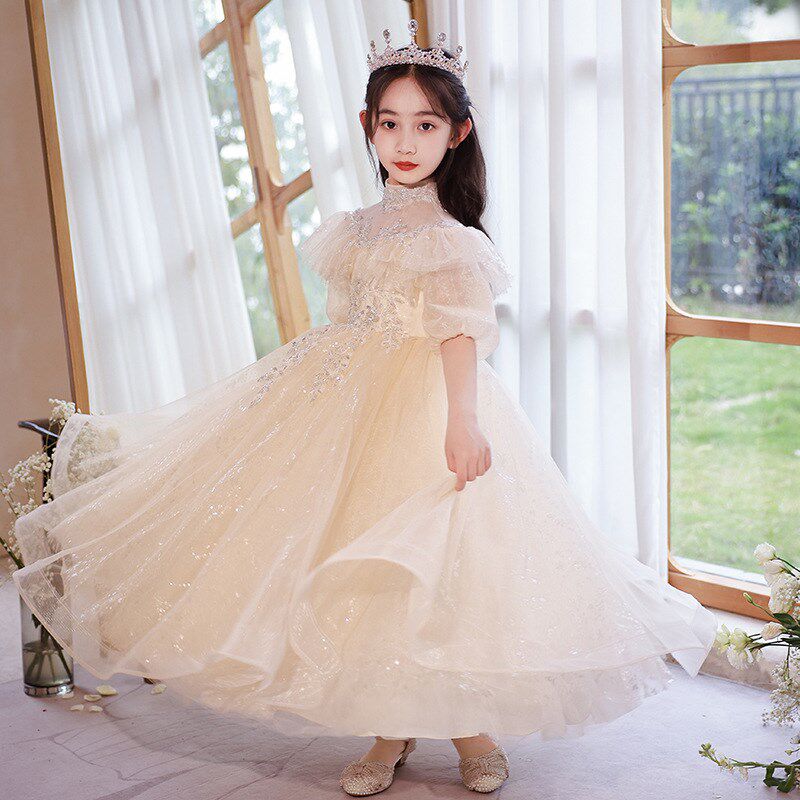 儿童生日公主裙高级感女童连衣裙中大童礼服钢琴主持人演出服气质