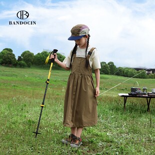 亲子女童背带裙夏装套装洋气中大童2024新款儿童夏季休闲连衣裙潮