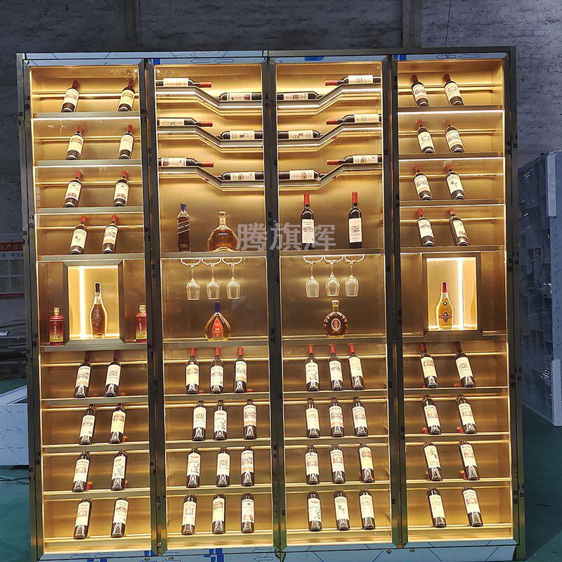 厂家不锈钢恒温酒柜定制常温酒柜酒窖不锈钢红酒架轻奢恒温红酒柜