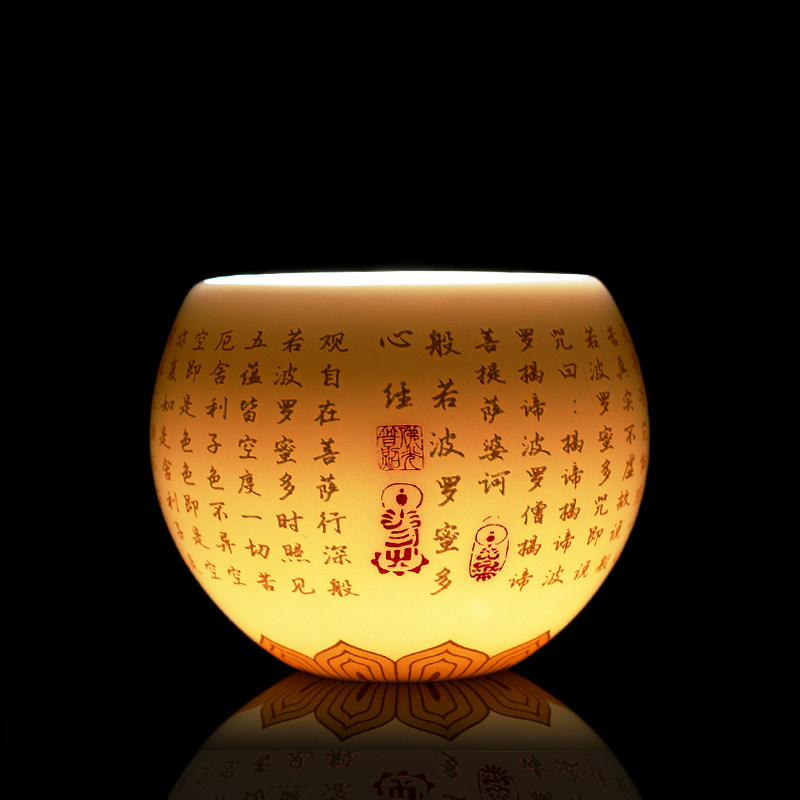 陶迷羊脂玉不倒杯白瓷茶杯主人杯禅意百福心经杯大号品茗杯茶具,餐饮具,茶杯,淘宝优惠券,粉丝福利购,淘宝优惠卷