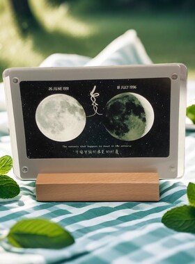 磁吸压克力相框透光藏字贺卡定制月亮卡胶片专用画框空框照片摆台