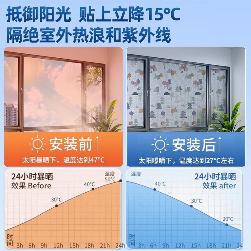 遮阳防晒窗帘窗户隔热遮光神器阳台家用玻璃免打孔磁吸铝箔挡板贴