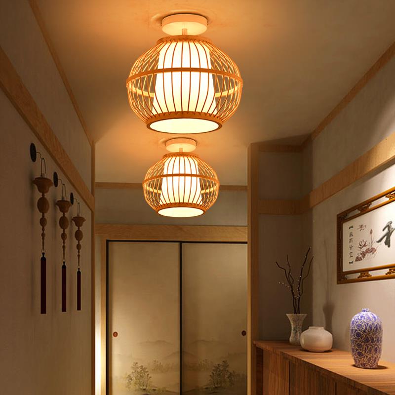 中式田园复古手工斗笠餐厅竹编仿古草帽农家乐咖啡厅创意吸顶灯灯