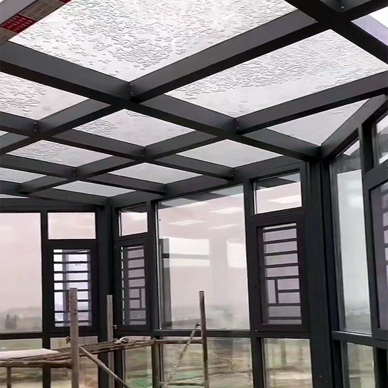 铝合金阳光棚钢化玻璃雨棚断桥铝门窗封阳台楼顶隔热棚阳光房定制
