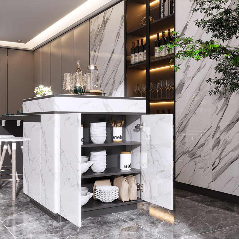 轻奢岩板岛台餐桌一体可伸缩家用开放式厨房中岛台多功能茶桌吧台,住宅家具,岩板餐桌,淘宝优惠券,粉丝福利购,淘宝优惠卷