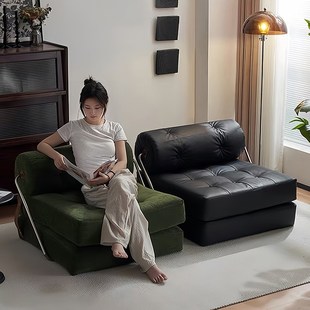 单人沙发休闲椅小户型客厅豆腐块塔吉沙发床折叠两用模块懒人沙发