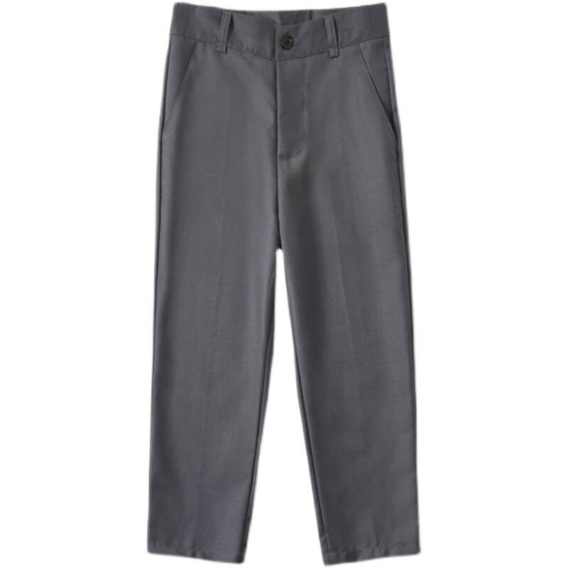 男童西裤黑色演出服儿童深灰色西装裤英伦风钢琴礼服小学生长裤子