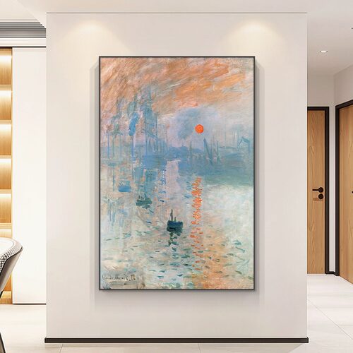 玄关背景墙装饰画映像派艺术抽象画客厅墙面壁画走廊过道莫奈挂画