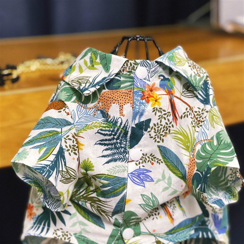 狗狗衬衫夏季薄款泰迪空调服猫咪防掉毛衣服大型犬拉布拉多衣服