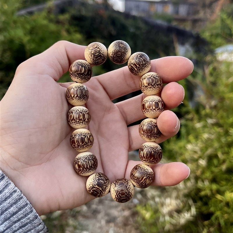 远山工自车棕竹手串棕竹手持实心竹金丝竹手串佛珠满鱼子纹,特色手工艺,竹编/竹雕,淘宝优惠券,粉丝福利购,淘宝优惠卷