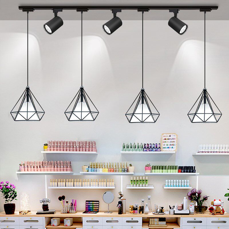 理发美发店专用超亮吊灯轨道餐厅吧台店铺商用创意个性美甲店灯具