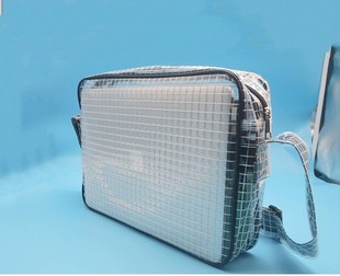 包邮洁净车间透明无尘包实验室防静电网格工具包斜挎包双肩式背包