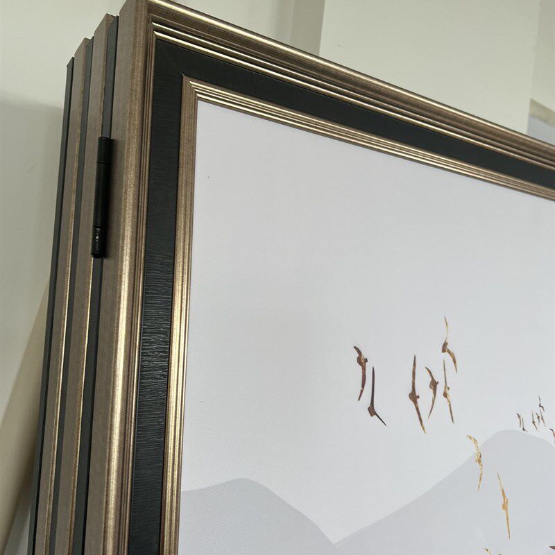 新中式山水装饰画 消防栓开门式挂画消火栓遮 强弱电箱画水电井画
