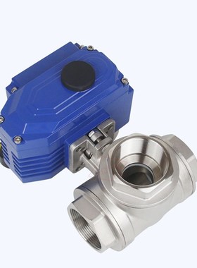 Q915F/M-16P球阀 电动三通球阀内螺纹L/T型换向阀不锈钢电动球阀