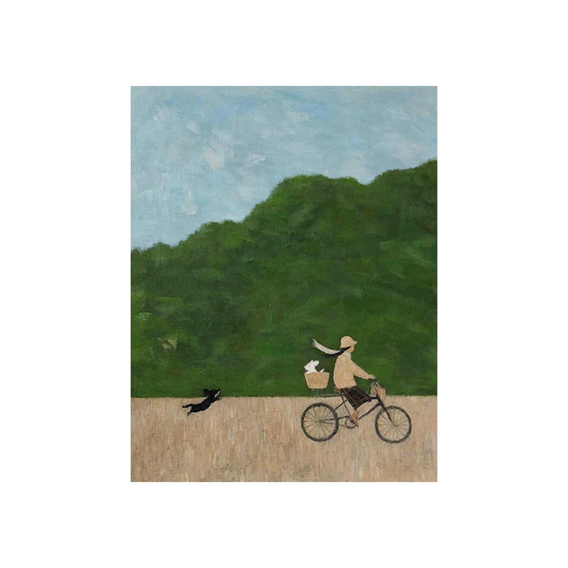 HW.ART纯手绘油画《山间》客厅背景墙高级感挂画玄关装饰画纯手工