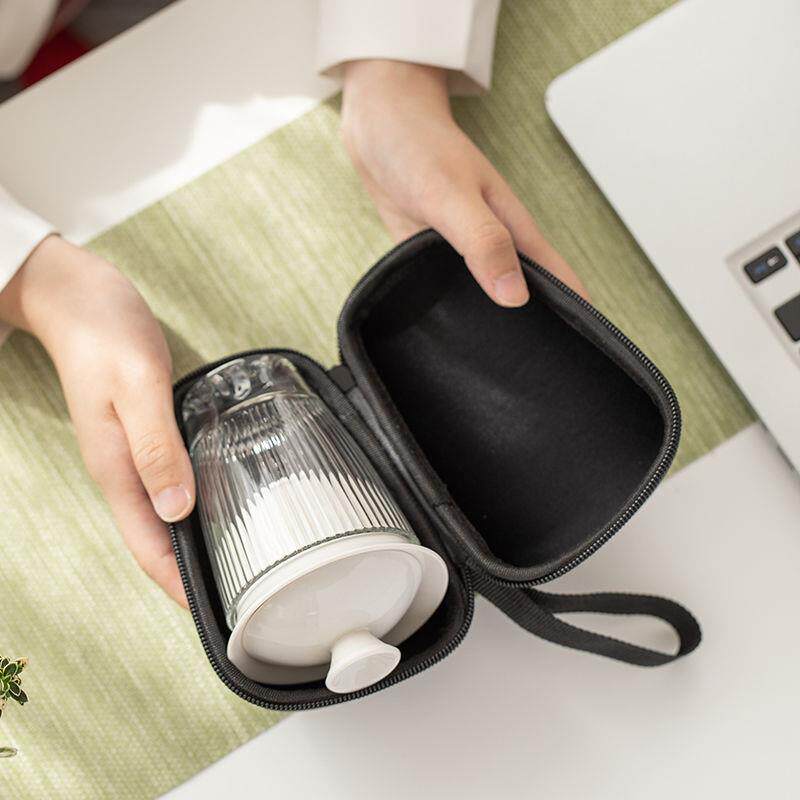 旅行茶具功夫茶具套装公道杯便携式户外旅游白瓷盖碗茶杯一壶四杯