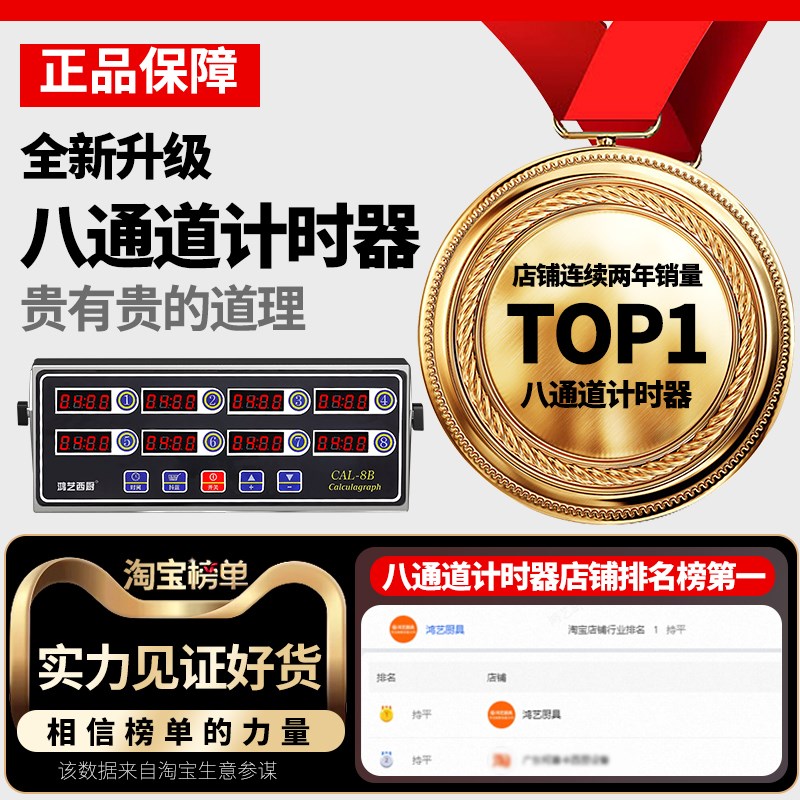 蒸包子计时器商用厨房提醒器八通道定时器多道倒记时专用超大声音