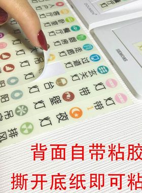 插座荧光贴保护套家庭识别开关贴面板墙壁电箱贴字装饰灯标示按钮