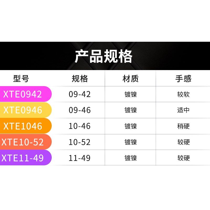 达达里奥XT电吉他弦镀膜防锈琴弦一套6根套装弦线全套0942 1046
